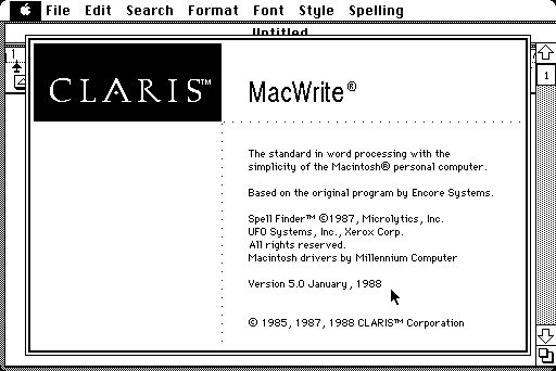MacWrite 5.0 - About