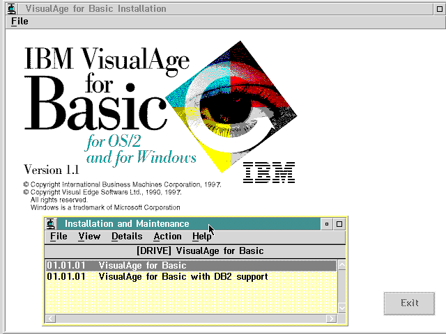 IBM VisualAge for Basic 1.1 - Install