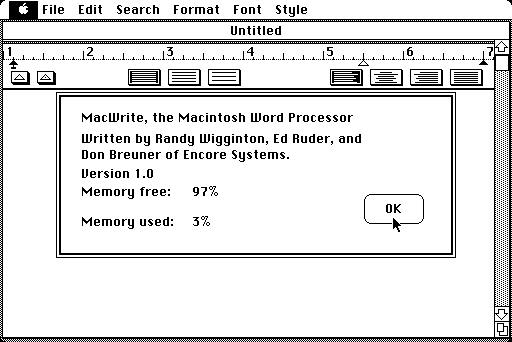 MacWrite 1.0 - About