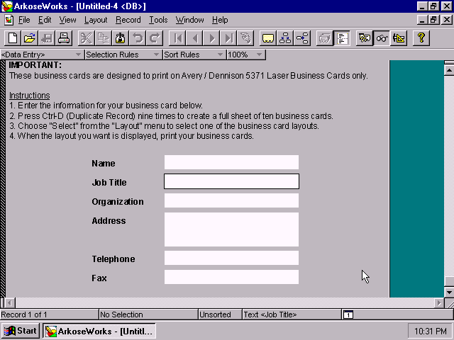 ArkoseWorks 3.0 - Database
