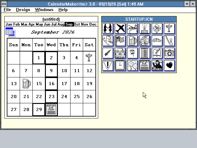 CalendarMaker 3.0 for Windows - Edit