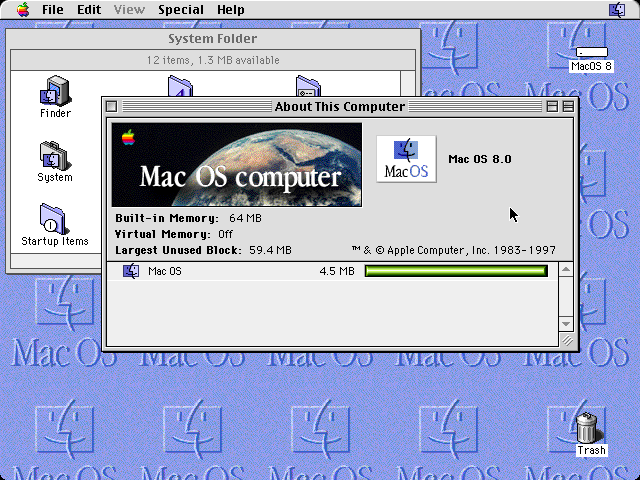Mac OS 8.0 - About