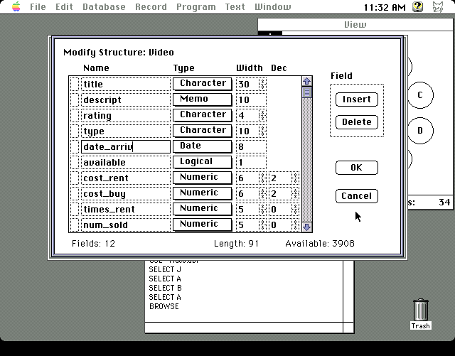 FoxBASE Plus 1.10 for Macintosh - Define