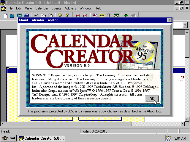 WinWorld: Calendar Creator Plus 5.0 (Win)