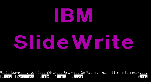 IBM SlideWrite 1.10 - Splash