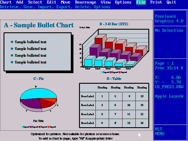 Freelance Graphics 4.0 for DOS - Graphs 2