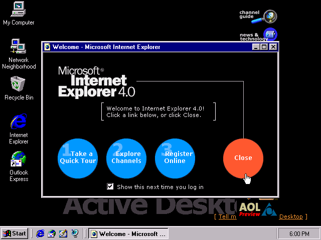 Microsoft Internet Explorer 4.0 - Welcome