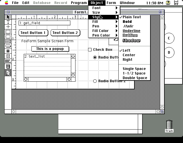 FoxBASE Plus 1.10 for Macintosh - Form