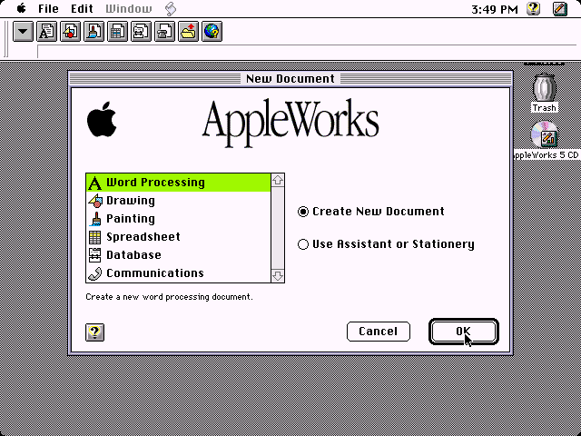 AppleWorks 5.0.3 - Start