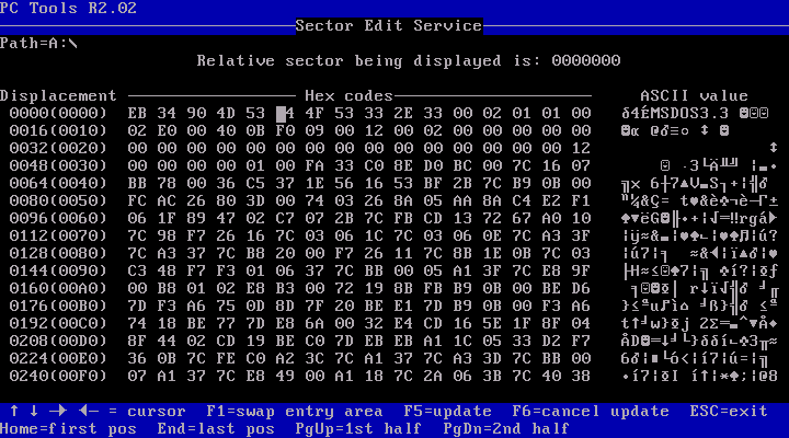 PC Tools 2.02 - Edit Sector