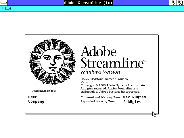 Adobe Streamline 1.0 - About