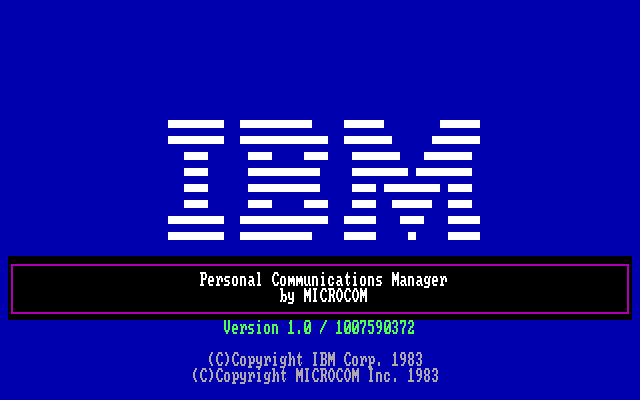 IBM Personal Communiciations Manager 1.00 - Splash