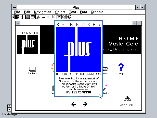 Spinnaker Plus 1990 - About