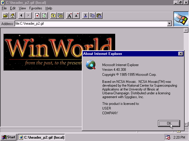 WinWorld: Internet Explorer 1