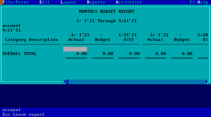 Quicken 7.0 for DOS - Report