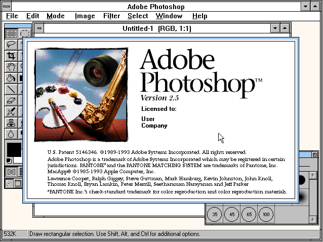Adobe Photoshop 2.5 - About
