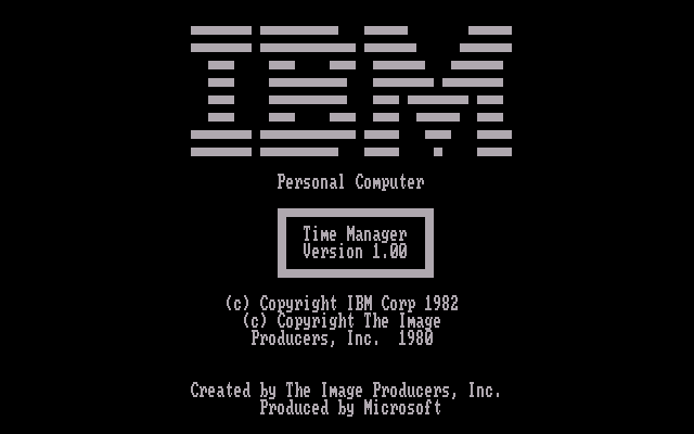 IBM Time Manager 1.00 - Splash