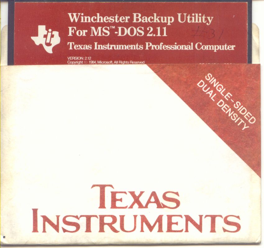 Winchester Backup Utility For MS-DOS