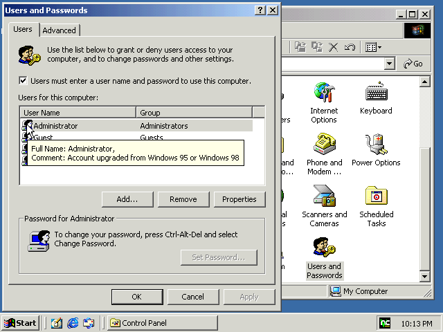 User Management - Windows 2000