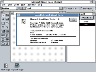 Microsoft Visual Basic 1.0 - Stats, Downloads and Screenshots :: WinWorld